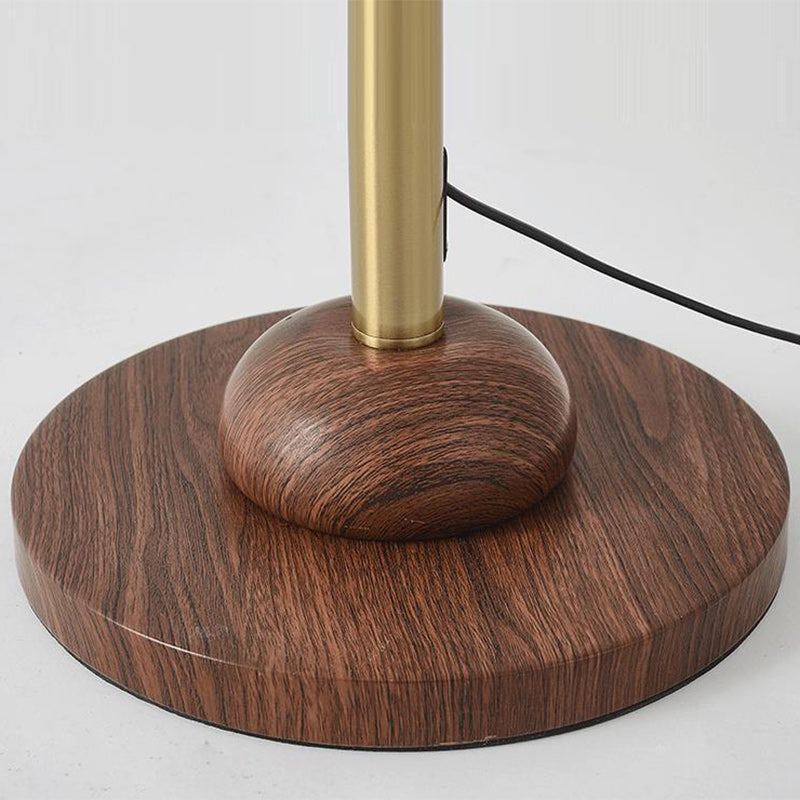 Traditional French Bell Printed Metal Fabric 1-Light Standing Floor Lamp For Living Room Lumendat