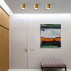 Contemporary Nordic Brass Cylinder Spotlight LED Flush Mount Ceiling Light For Hallway