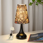 Traditional French Cylinder Floral Gourd Rechargeable Fabric Iron 1-Light Table Lamp Night Light For Bedside Lumendat
