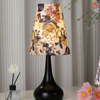 Traditional French Cylinder Floral Gourd Rechargeable Fabric Iron 1-Light Table Lamp Night Light For Bedside Lumendat