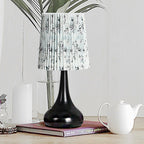 Traditional French Cylinder Floral Gourd Rechargeable Fabric Iron 1-Light Table Lamp Night Light For Bedside Lumendat