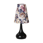 Traditional French Cylinder Floral Gourd Rechargeable Fabric Iron 1-Light Table Lamp Night Light For Bedside Lumendat