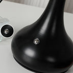 Traditional French Cylinder Floral Gourd Rechargeable Fabric Iron 1-Light Table Lamp Night Light For Bedside Lumendat