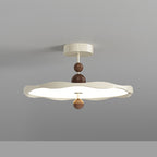 Traditional French Iron Aluminum Acrylic Round Wave LED Semi-Flush Mount Ceiling Light For Bedroom
