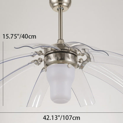 Traditional Vintage ABS Acrylic Metal Cone LED Downrods Ceiling Fan Light For Living Room
