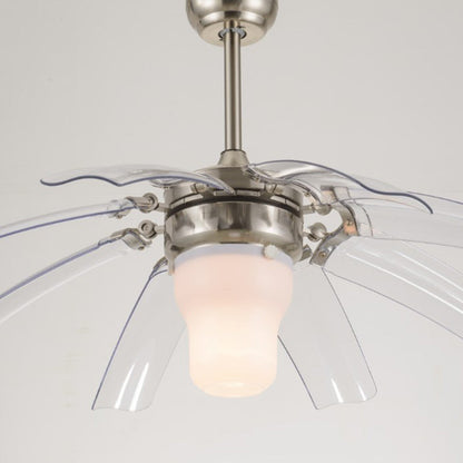 Traditional Vintage ABS Acrylic Metal Cone LED Downrods Ceiling Fan Light For Living Room