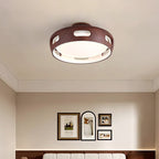 Contemporary Nordic Round Bladeless Pc Acrylic LED Semi-flush Mount Ceiling Fan Light for Bedroom BulbSquare