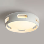 Contemporary Nordic Round Bladeless Pc Acrylic LED Semi-flush Mount Ceiling Fan Light for Bedroom BulbSquare