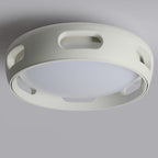 Contemporary Nordic Round Bladeless Pc Acrylic LED Semi-flush Mount Ceiling Fan Light for Bedroom BulbSquare