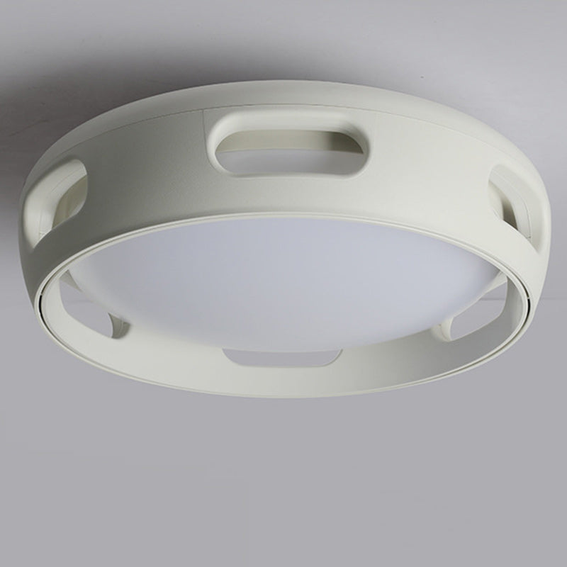 Contemporary Nordic Round Bladeless Pc Acrylic LED Semi-flush Mount Ceiling Fan Light for Bedroom BulbSquare