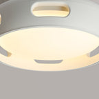 Contemporary Nordic Round Bladeless Pc Acrylic LED Semi-flush Mount Ceiling Fan Light for Bedroom BulbSquare