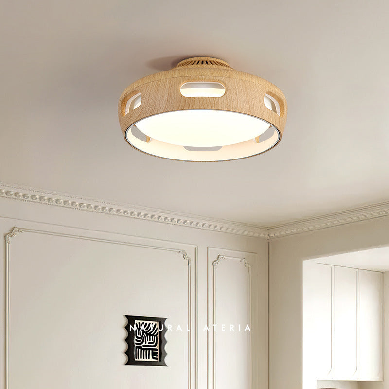 Contemporary Nordic Round Bladeless Pc Acrylic LED Semi-flush Mount Ceiling Fan Light for Bedroom BulbSquare