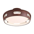 Contemporary Nordic Round Bladeless Pc Acrylic LED Semi-flush Mount Ceiling Fan Light for Bedroom BulbSquare