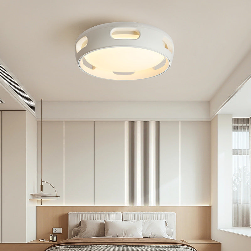 Contemporary Nordic Round Bladeless Pc Acrylic LED Semi-flush Mount Ceiling Fan Light for Bedroom BulbSquare
