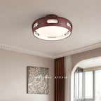 Contemporary Nordic Round Bladeless Pc Acrylic LED Semi-flush Mount Ceiling Fan Light for Bedroom BulbSquare
