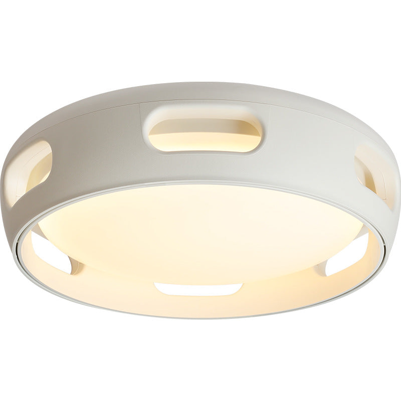 Contemporary Nordic Round Bladeless Pc Acrylic LED Semi-flush Mount Ceiling Fan Light for Bedroom BulbSquare