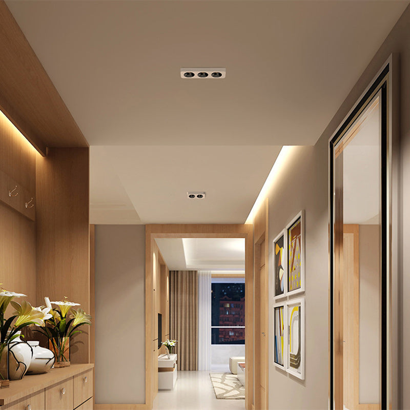 Modern Minimalist Iron Square Rectangular Honeycomb Network Ultra-thin Spotlight Downlight LED Flush Mount Ceiling Light For Hallway Lumendat
