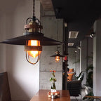 Contemporary Industrial Iron Cone Cage 1-Light Pendant Light For Dining Room