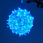 Modern Art Deco Solar Waterproof Weaving Ball Hanging PVC Plastic LED Outdoor Light Landscape Lighting For Garden Lumendat