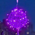 Modern Art Deco Solar Waterproof Weaving Ball Hanging PVC Plastic LED Outdoor Light Landscape Lighting For Garden Lumendat