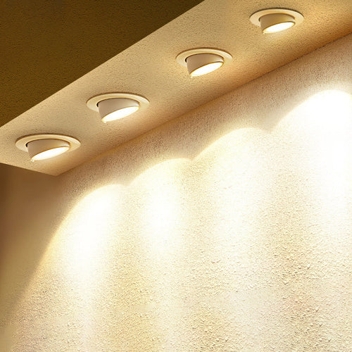 Modern Simplicity Round Aluminum Metal Rotatable Spotlight LED Flush Mount Ceiling Light For Living Room