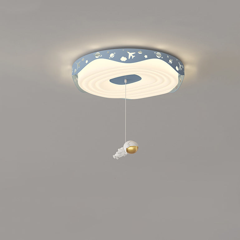 Lumendat Contemporary Nordic Kids Iron PE Round Doughnut Hanging Animal LED Flush Mount Ceiling Light For Bedroom Lumendat