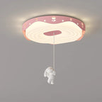 Lumendat Contemporary Nordic Kids Iron PE Round Doughnut Hanging Animal LED Flush Mount Ceiling Light For Bedroom Lumendat