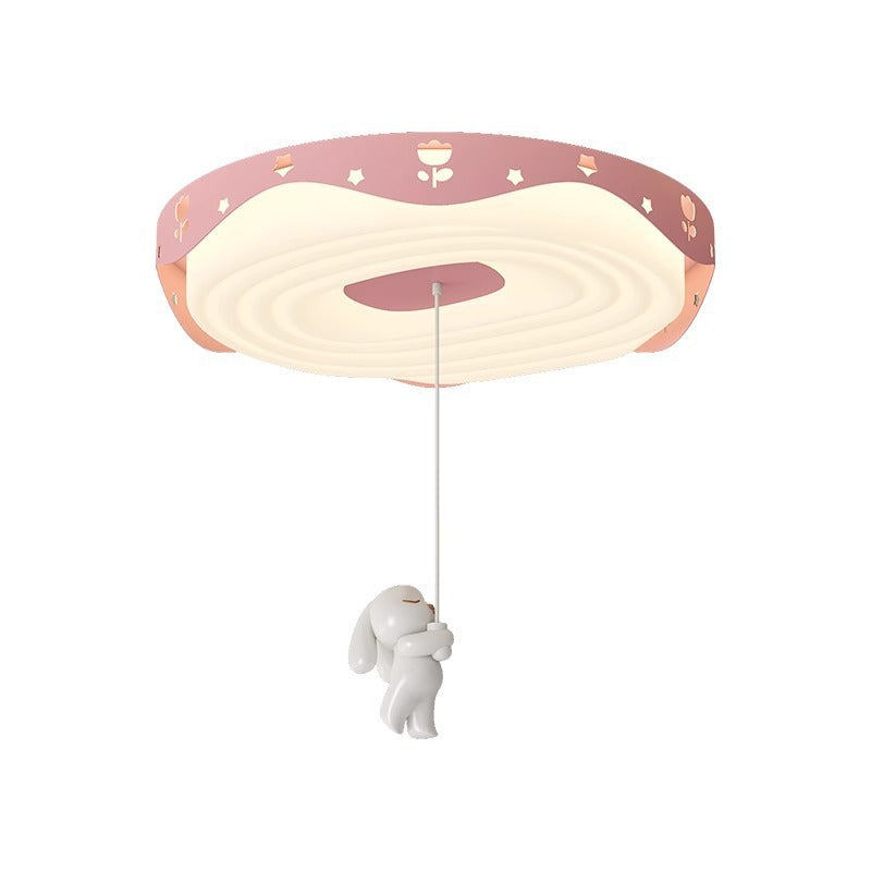 Lumendat Contemporary Nordic Kids Iron PE Round Doughnut Hanging Animal LED Flush Mount Ceiling Light For Bedroom Lumendat