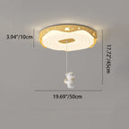 Lumendat Contemporary Nordic Kids Iron PE Round Doughnut Hanging Animal LED Flush Mount Ceiling Light For Bedroom Lumendat