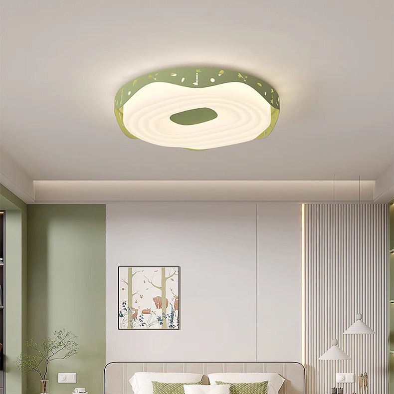 Lumendat Contemporary Nordic Kids Iron PE Round Doughnut Hanging Animal LED Flush Mount Ceiling Light For Bedroom Lumendat