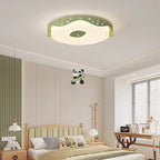 Lumendat Contemporary Nordic Kids Iron PE Round Doughnut Hanging Animal LED Flush Mount Ceiling Light For Bedroom Lumendat