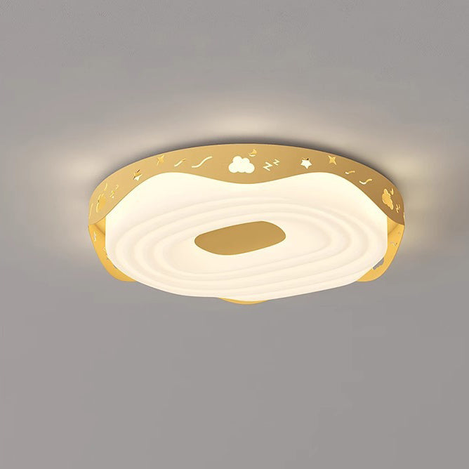 Lumendat Contemporary Nordic Kids Iron PE Round Doughnut Hanging Animal LED Flush Mount Ceiling Light For Bedroom Lumendat