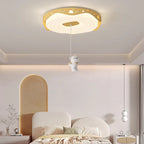 Lumendat Contemporary Nordic Kids Iron PE Round Doughnut Hanging Animal LED Flush Mount Ceiling Light For Bedroom Lumendat