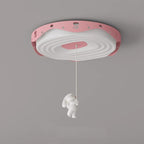 Lumendat Contemporary Nordic Kids Iron PE Round Doughnut Hanging Animal LED Flush Mount Ceiling Light For Bedroom Lumendat