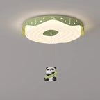 Lumendat Contemporary Nordic Kids Iron PE Round Doughnut Hanging Animal LED Flush Mount Ceiling Light For Bedroom Lumendat