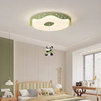 Lumendat Contemporary Nordic Kids Iron PE Round Doughnut Hanging Animal LED Flush Mount Ceiling Light For Bedroom Lumendat