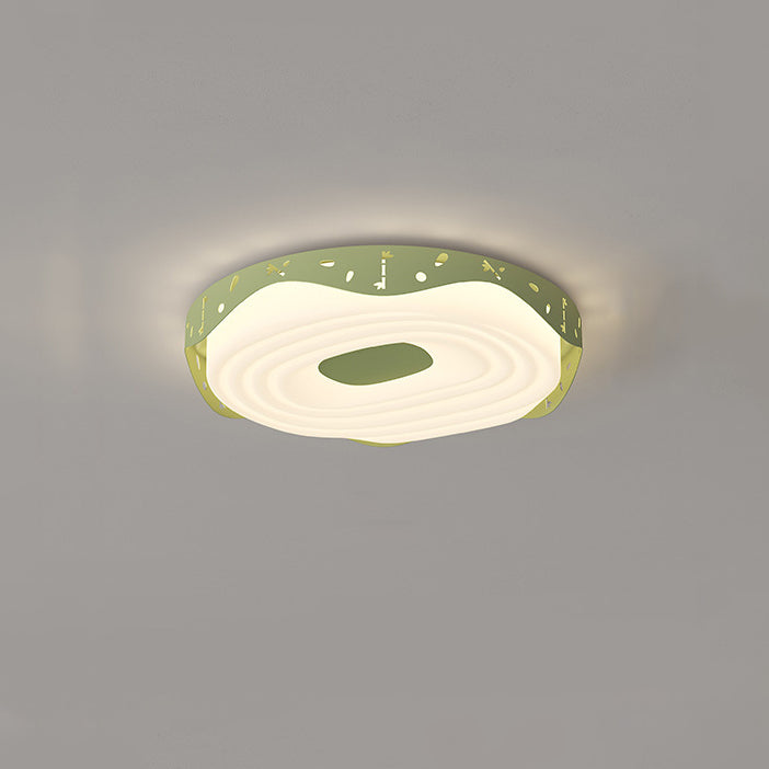 Lumendat Contemporary Nordic Kids Iron PE Round Doughnut Hanging Animal LED Flush Mount Ceiling Light For Bedroom Lumendat
