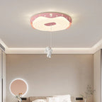 Lumendat Contemporary Nordic Kids Iron PE Round Doughnut Hanging Animal LED Flush Mount Ceiling Light For Bedroom Lumendat