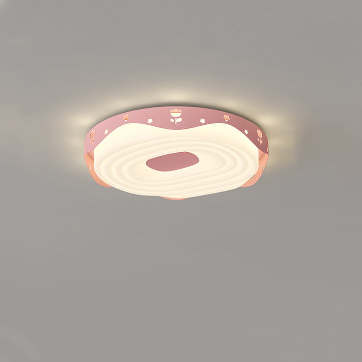 Lumendat Contemporary Nordic Kids Iron PE Round Doughnut Hanging Animal LED Flush Mount Ceiling Light For Bedroom Lumendat
