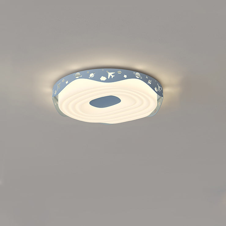 Lumendat Contemporary Nordic Kids Iron PE Round Doughnut Hanging Animal LED Flush Mount Ceiling Light For Bedroom Lumendat