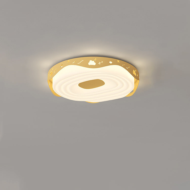 Lumendat Contemporary Nordic Kids Iron PE Round Doughnut Hanging Animal LED Flush Mount Ceiling Light For Bedroom Lumendat