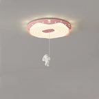 Lumendat Contemporary Nordic Kids Iron PE Round Doughnut Hanging Animal LED Flush Mount Ceiling Light For Bedroom Lumendat