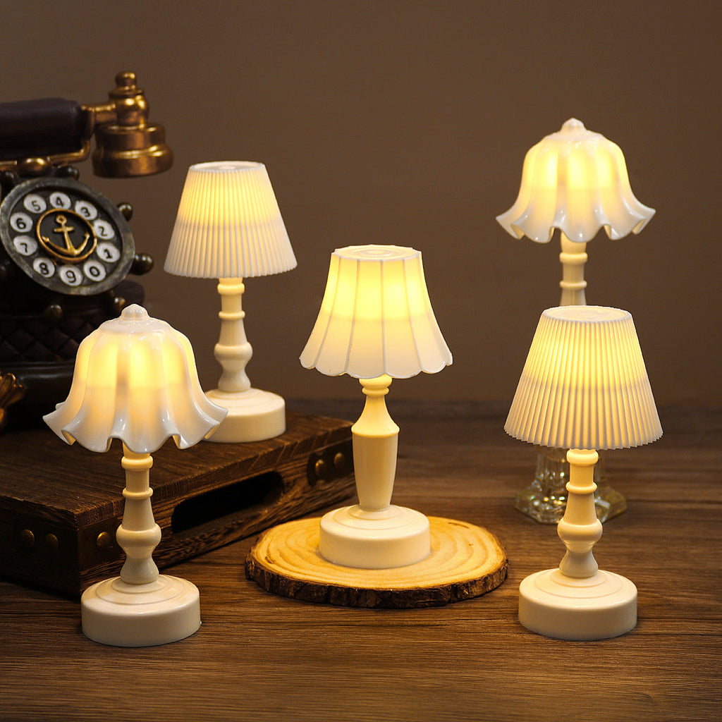 Contemporary Nordic Battery ABS Flower Pleated LED Table Lamp Night Light For Bedside Lumendat