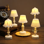 Contemporary Nordic Battery ABS Flower Pleated LED Table Lamp Night Light For Bedside Lumendat