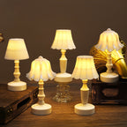 Contemporary Nordic Battery ABS Flower Pleated LED Table Lamp Night Light For Bedside Lumendat