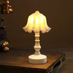 Contemporary Nordic Battery ABS Flower Pleated LED Table Lamp Night Light For Bedside Lumendat