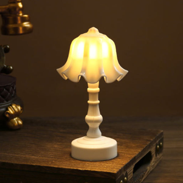 Contemporary Nordic Battery ABS Flower Pleated LED Table Lamp Night Light For Bedside Lumendat