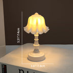 Contemporary Nordic Battery ABS Flower Pleated LED Table Lamp Night Light For Bedside Lumendat