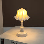 Contemporary Nordic Battery ABS Flower Pleated LED Table Lamp Night Light For Bedside Lumendat