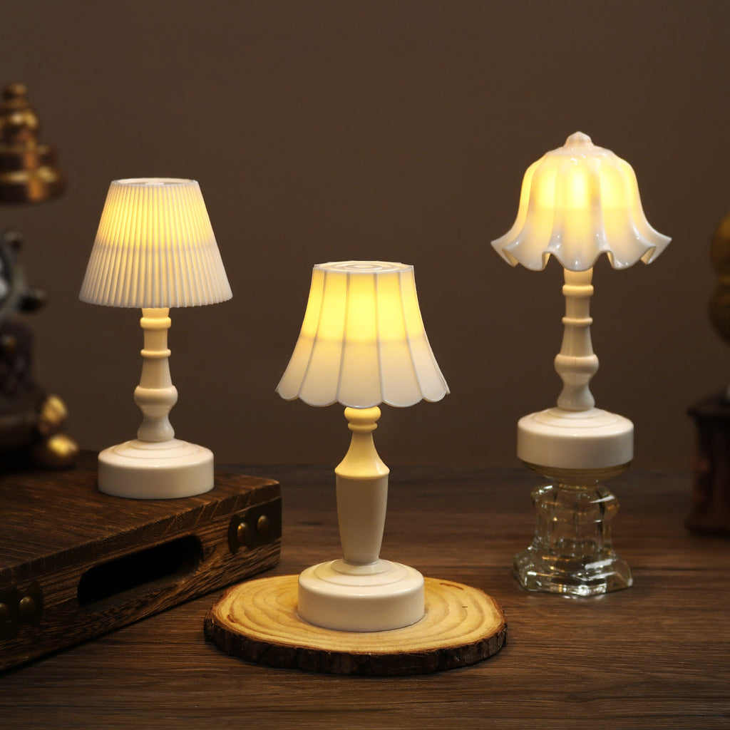 Contemporary Nordic Battery ABS Flower Pleated LED Table Lamp Night Light For Bedside Lumendat